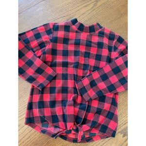 Old Navy Red Plaid Fleece Top- Kids Size S